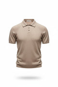 Zartosht Beige Cashmere Polo Shirt