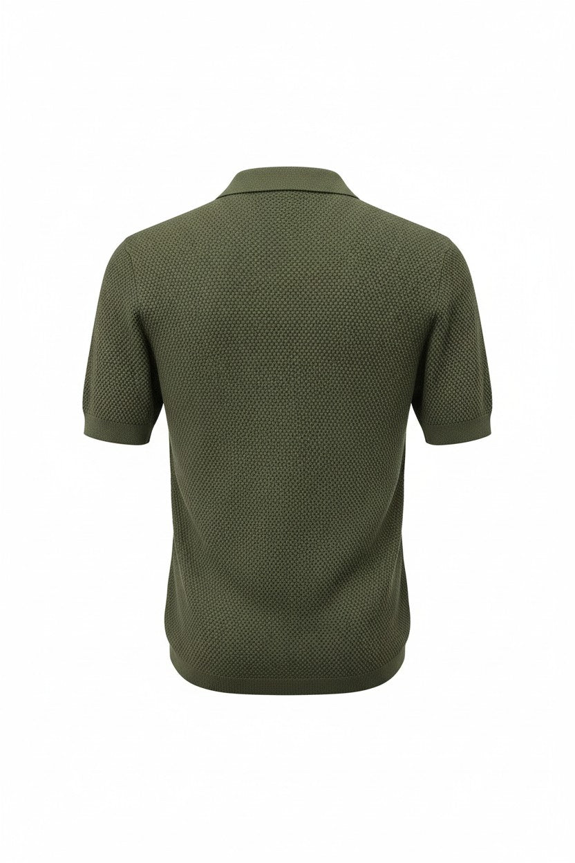 Zartosht Olive Cashmere Polo Shirt