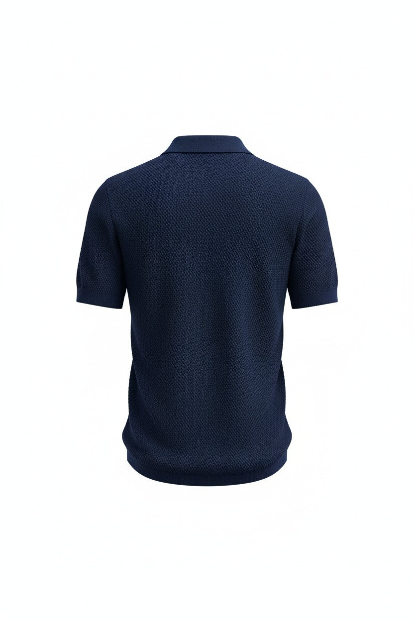 Zartosht Navy Cashmere Polo Shirt