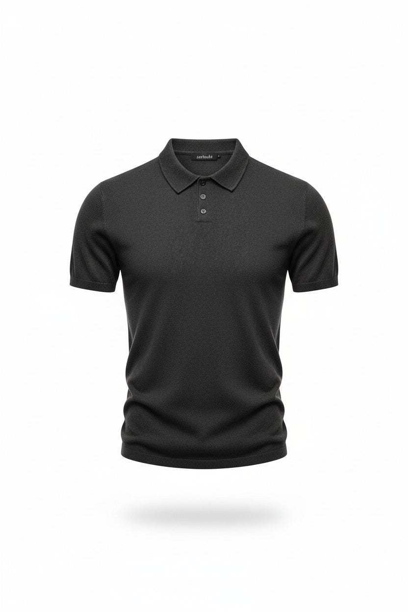 Zartosht Gray Cashmere Polo Shirt