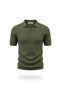 Zartosht Olive Cashmere Polo Shirt