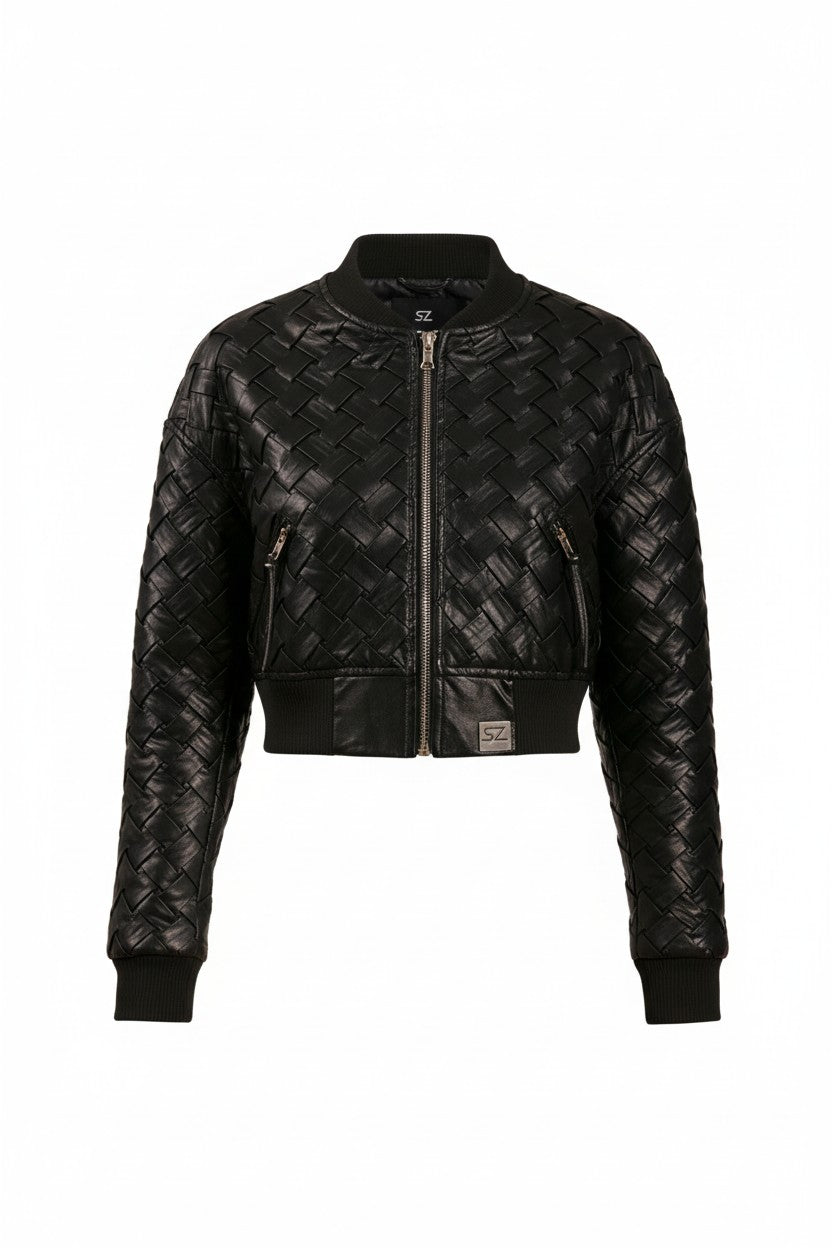 SZ  Bomber PU Leather Jacket