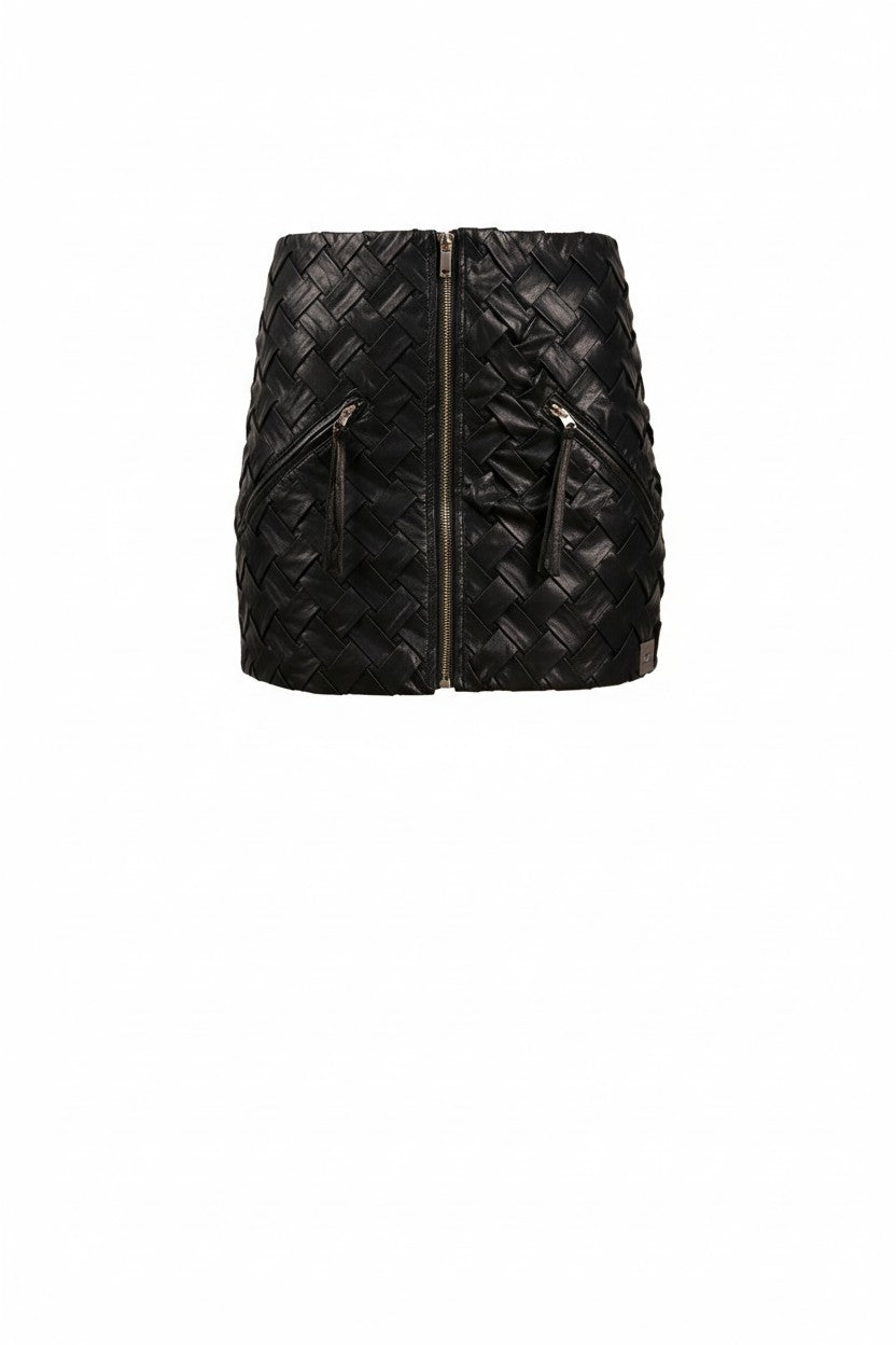 SZ PU Short Leather Skirt