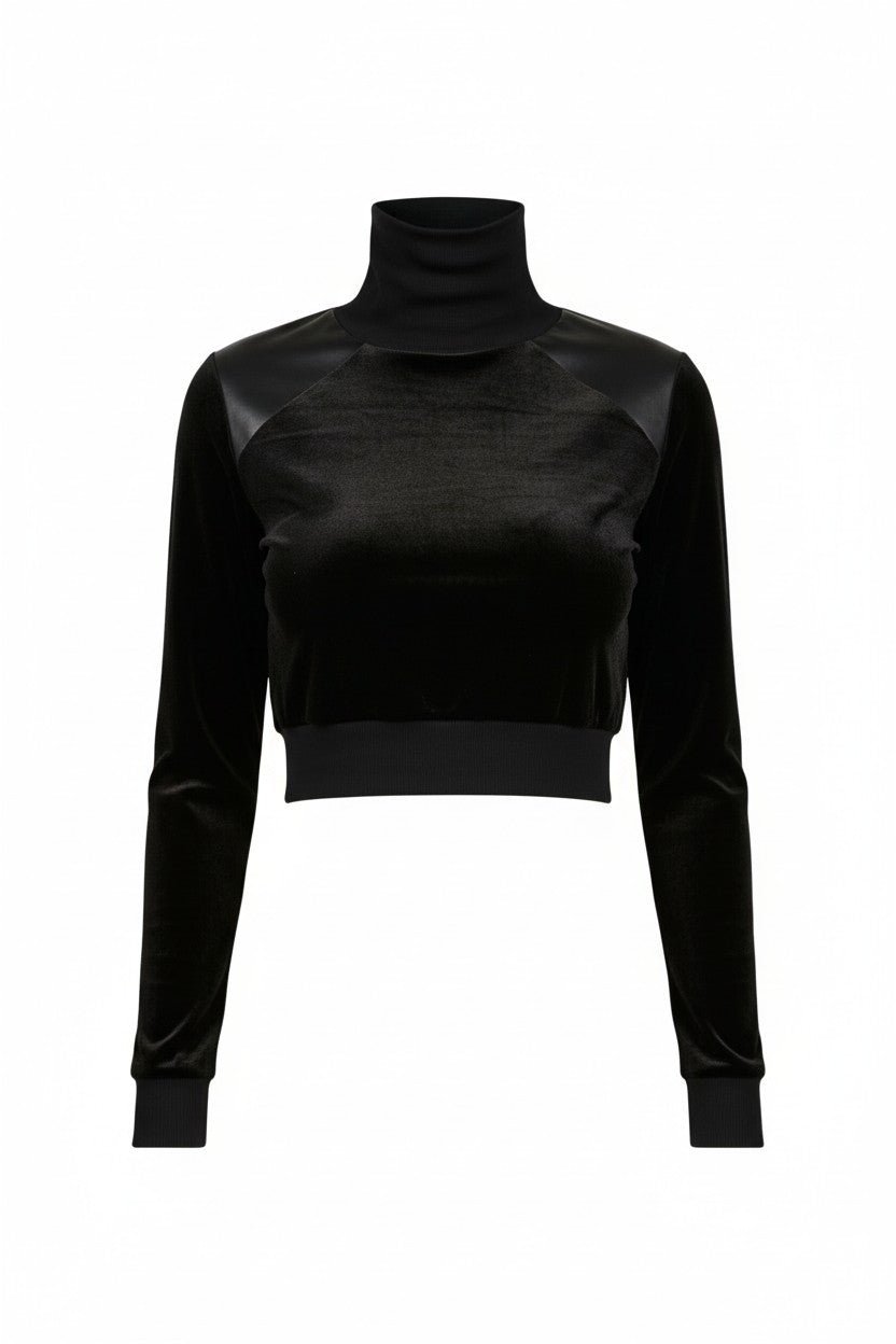 SZ Cropped Velvet Shirt