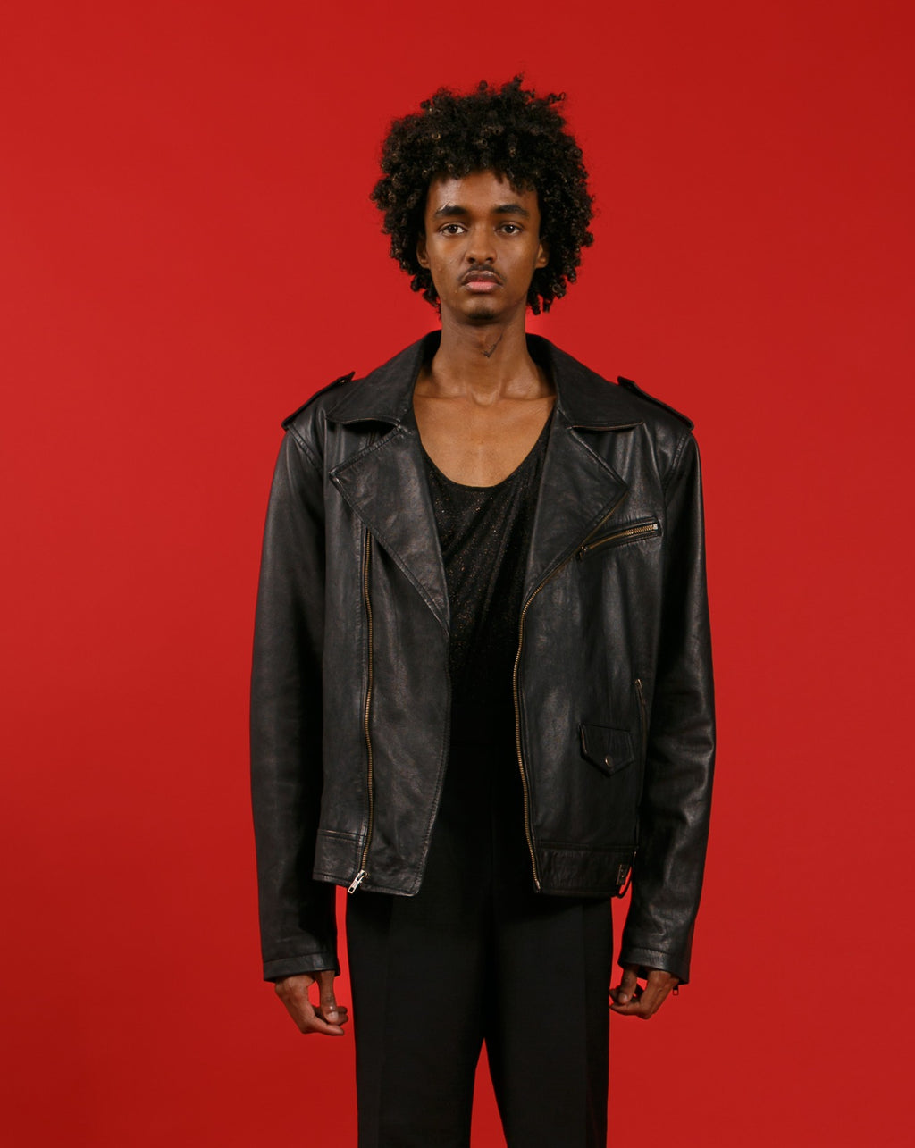 Men's Genuine Leather Racer Jacket