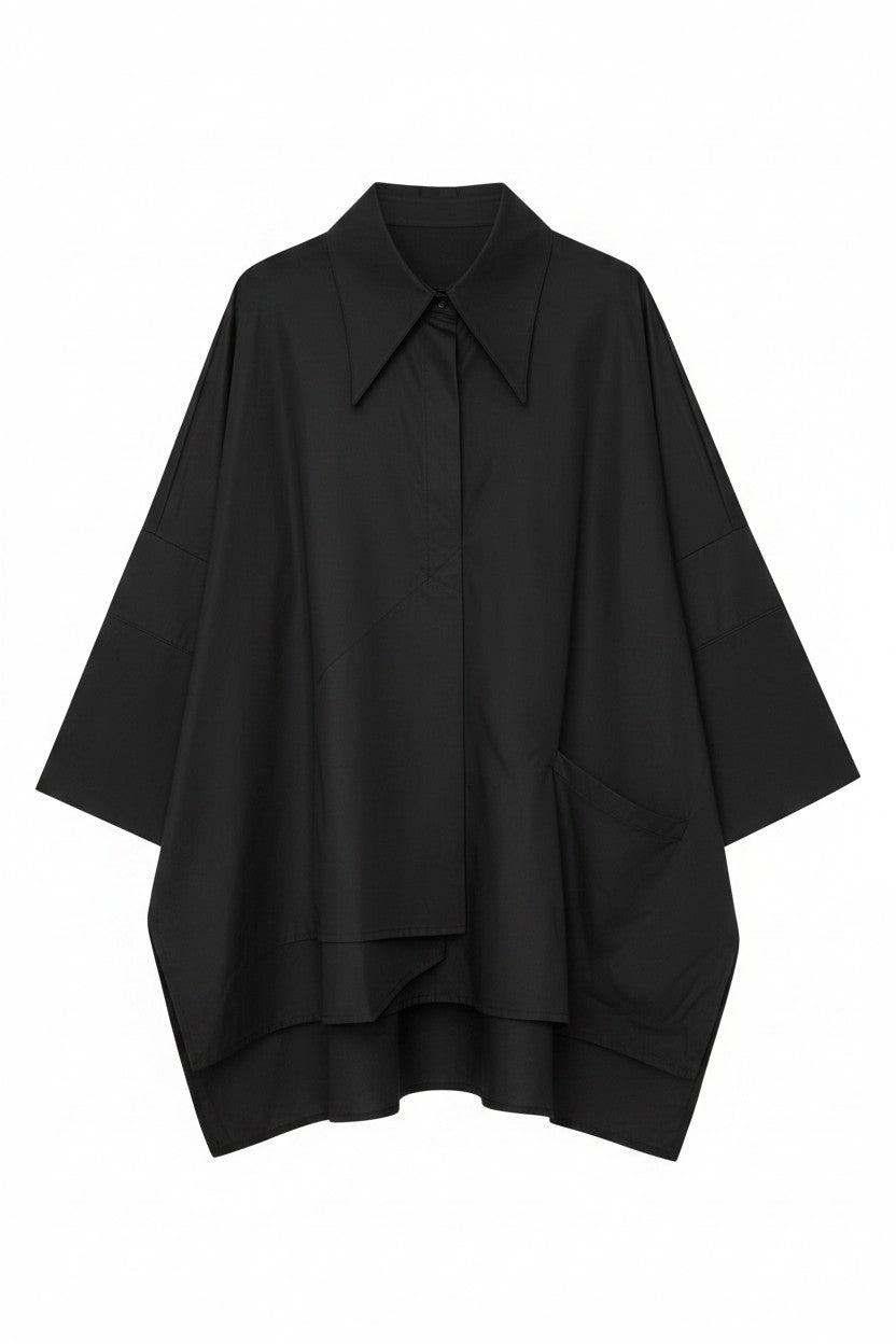 Black poncho on a white background