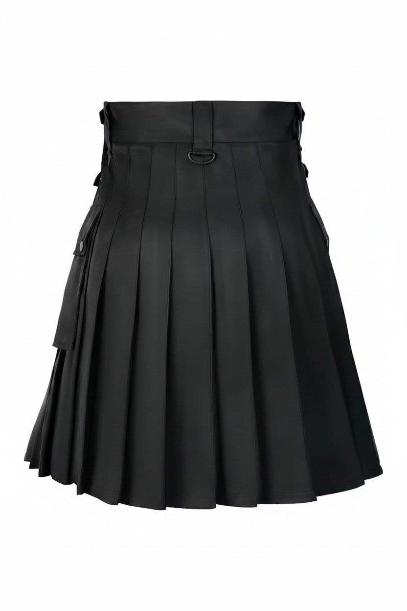 Black pleated skirt on a white background
