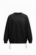 Black sweatshirt with a pocket on a white background