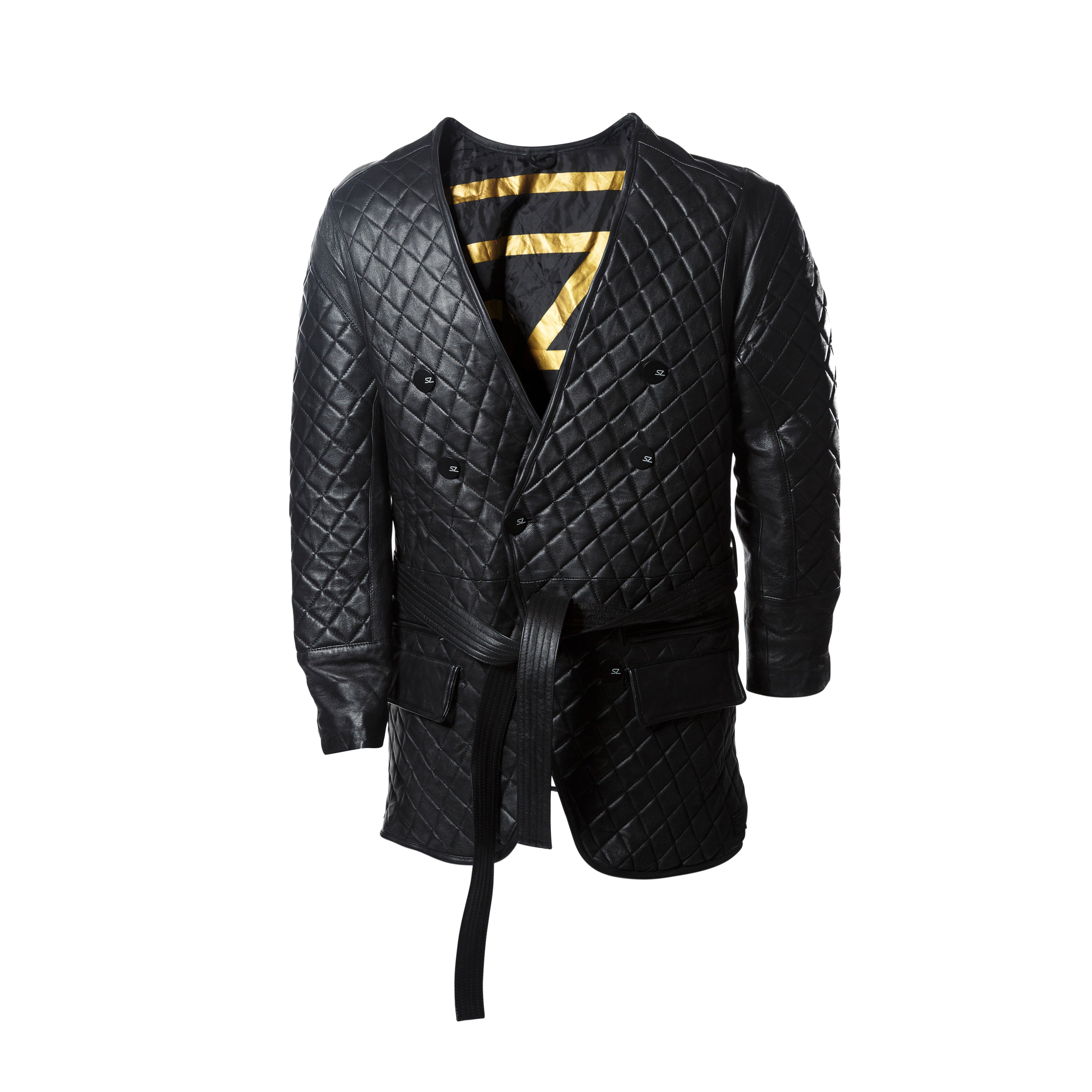 Men's Genuine Leather Checkered Jacket