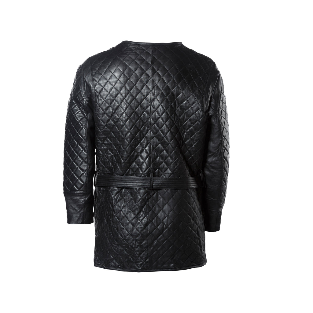 Men's Genuine Leather Checkered Jacket
