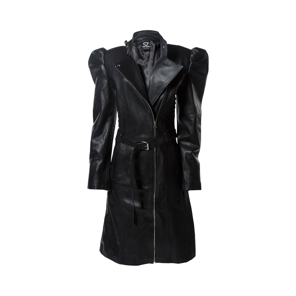 Women's Genuine Leather Long Jacket