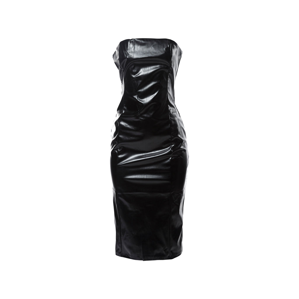 Long Faux Leather Dress