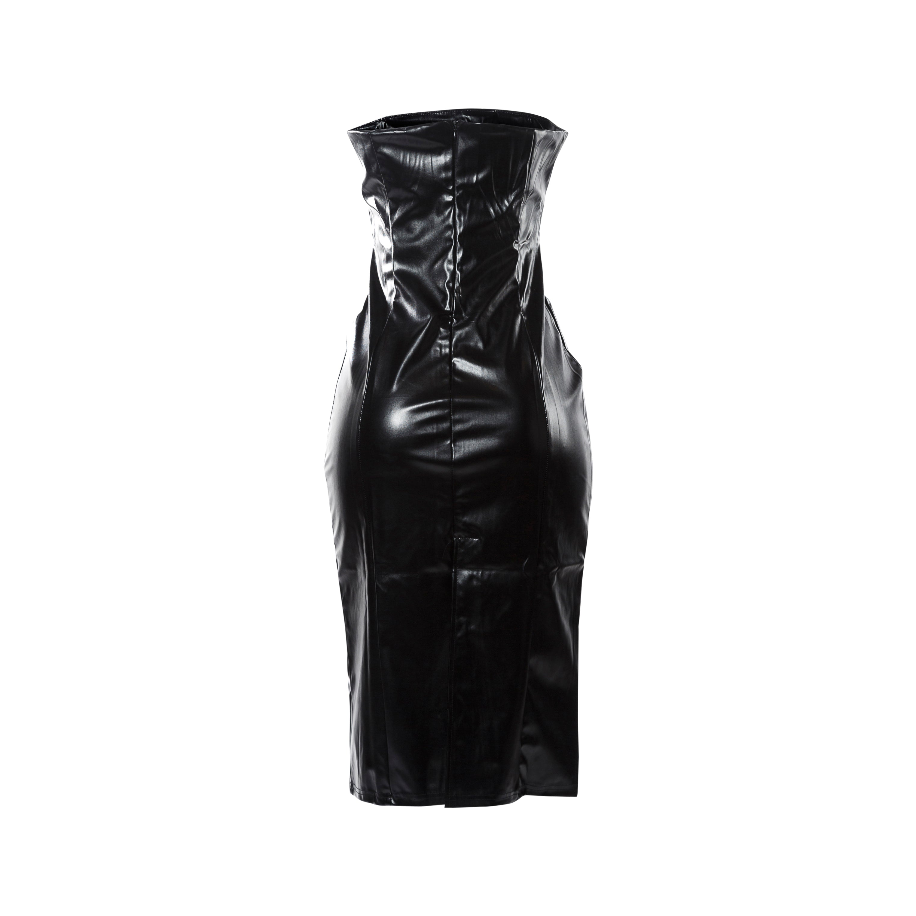 Long Faux Leather Dress
