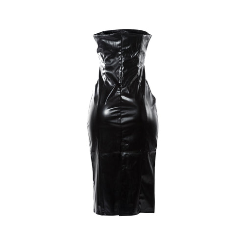 Long Faux Leather Dress