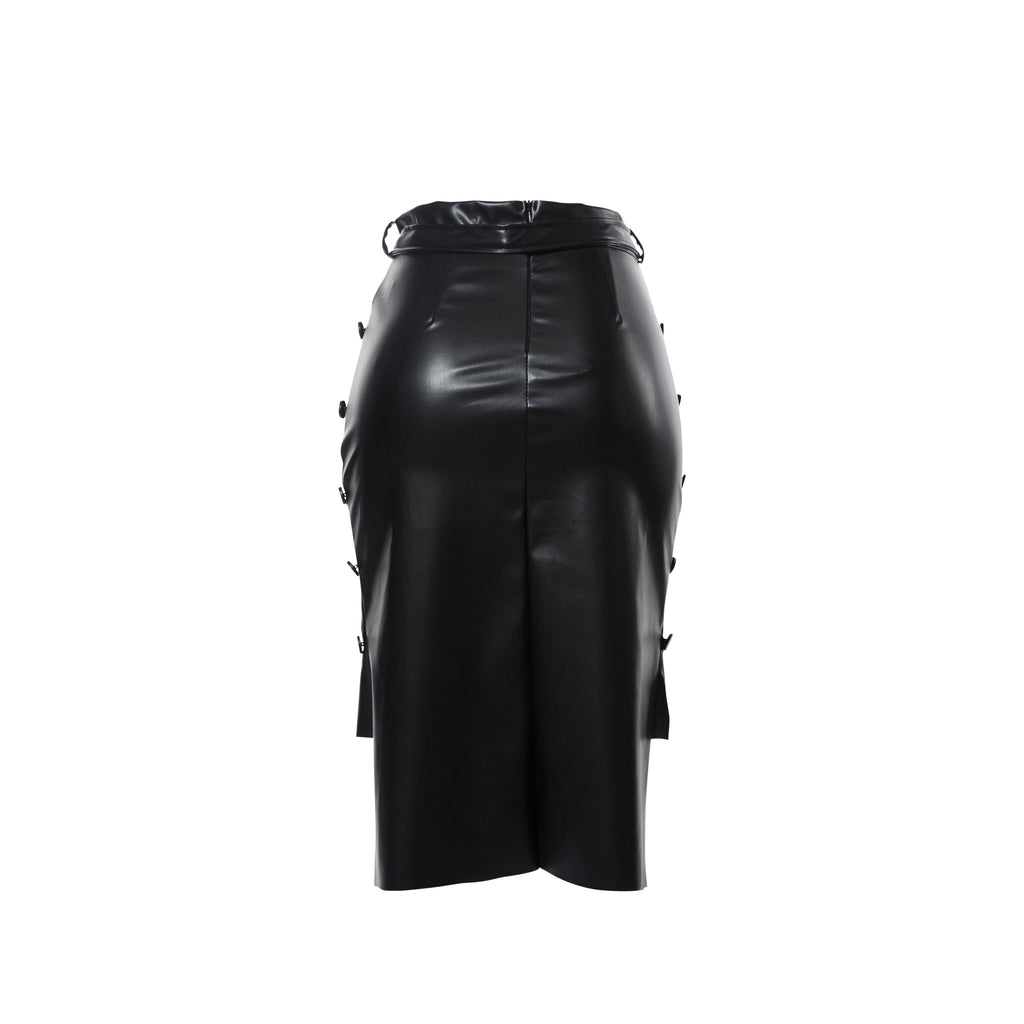 Midi Leather Skirt