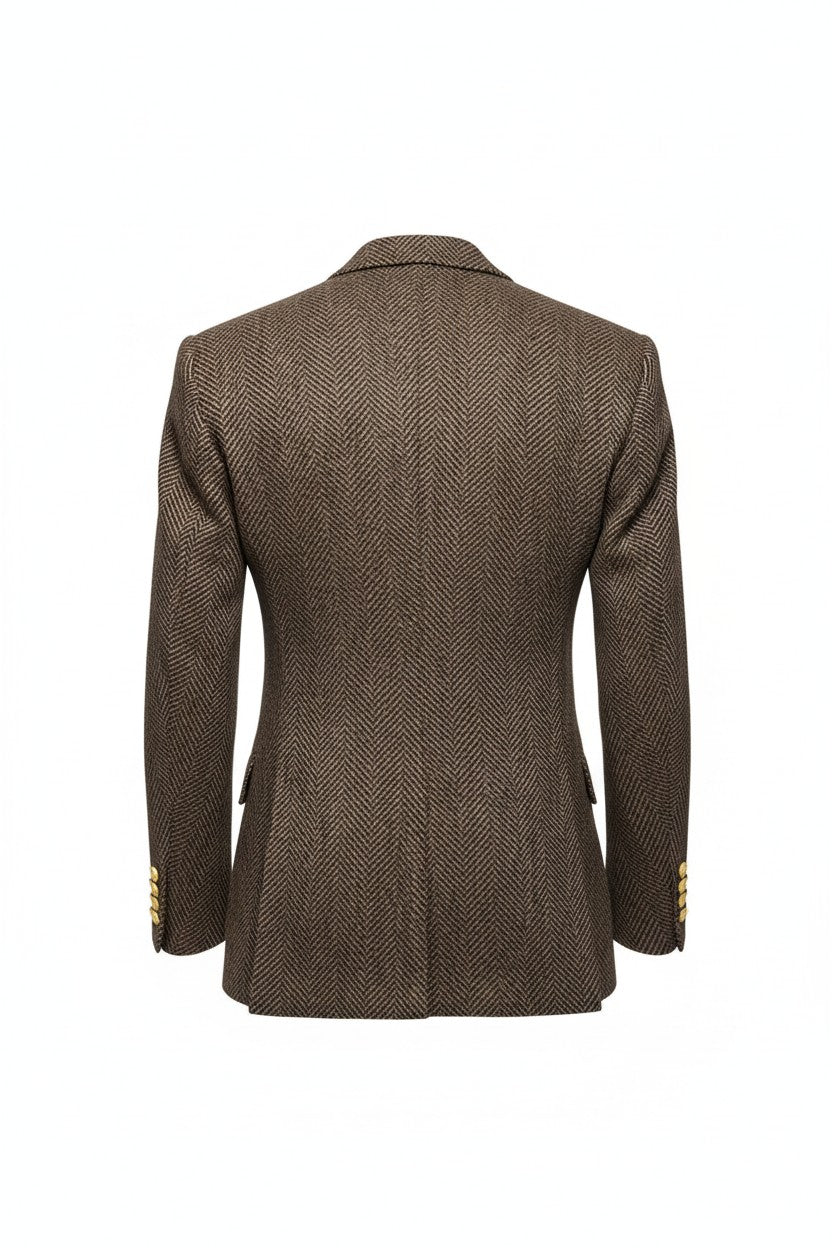 Brown textured blazer on a white background