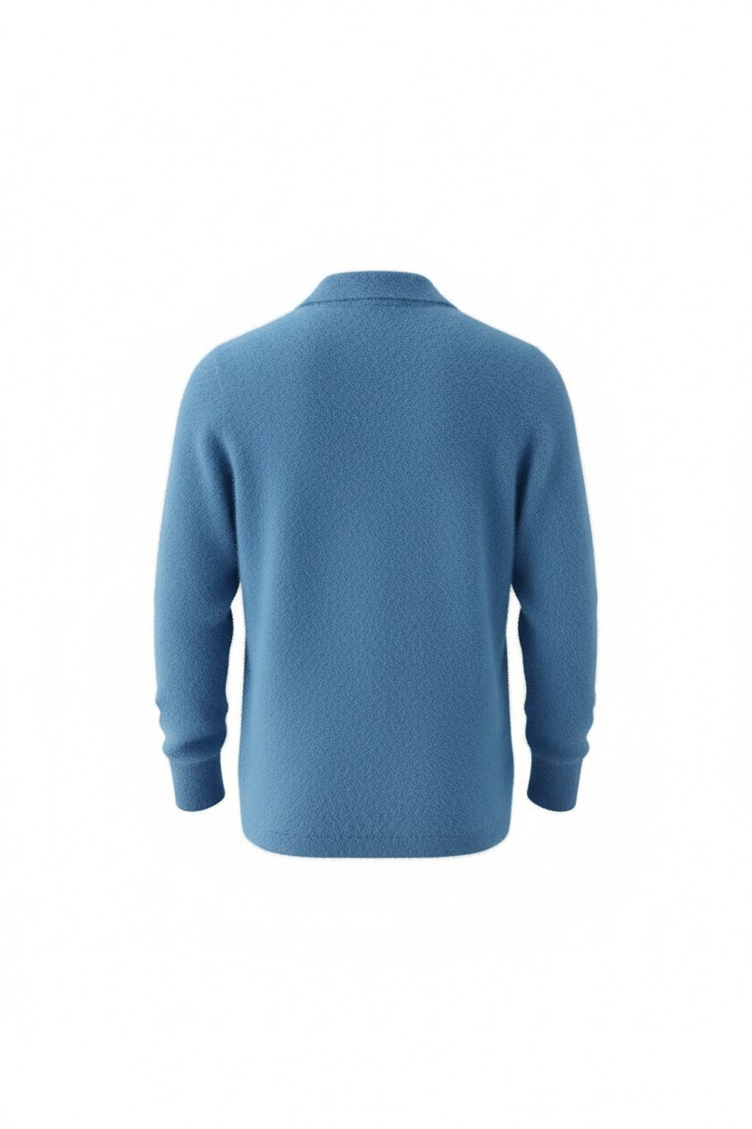 Blue sweater on a white background