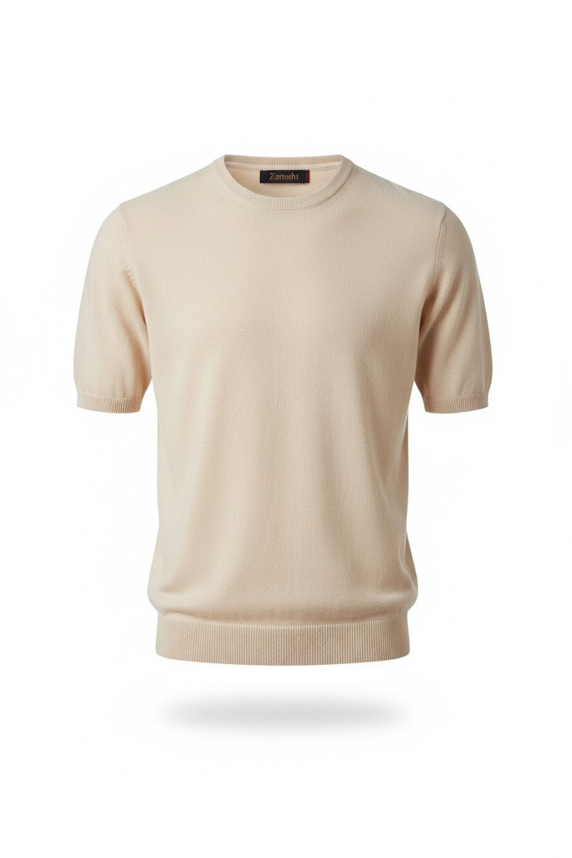 Beige sweater on a white background