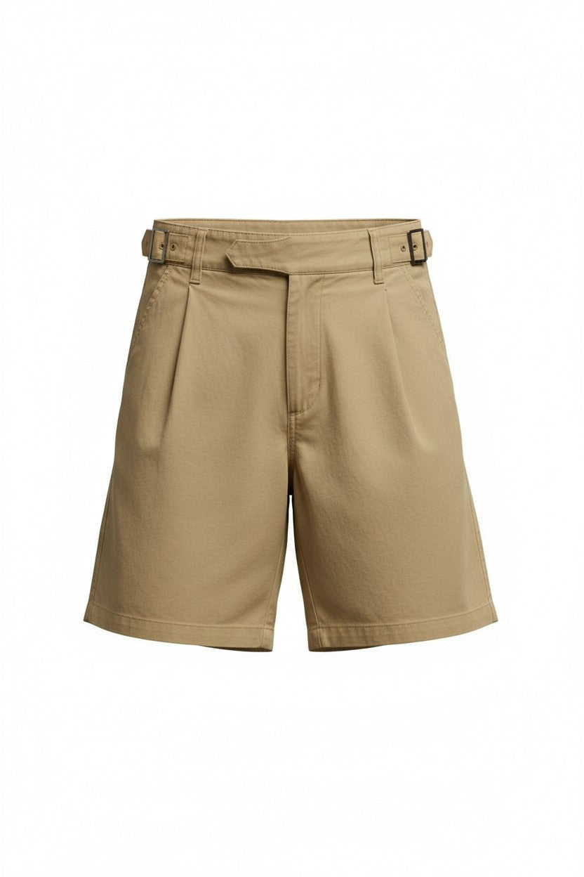 Beige shorts on a white background