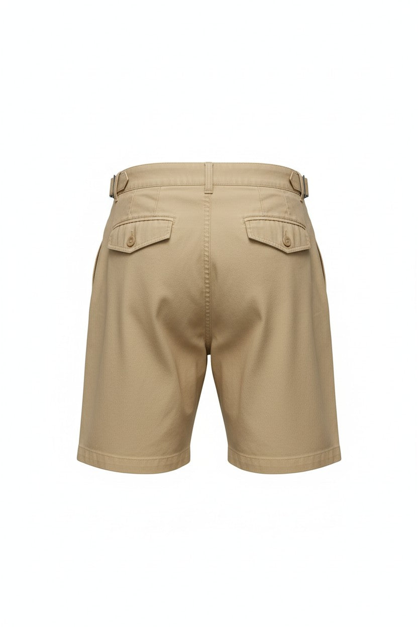 Beige shorts on a white background