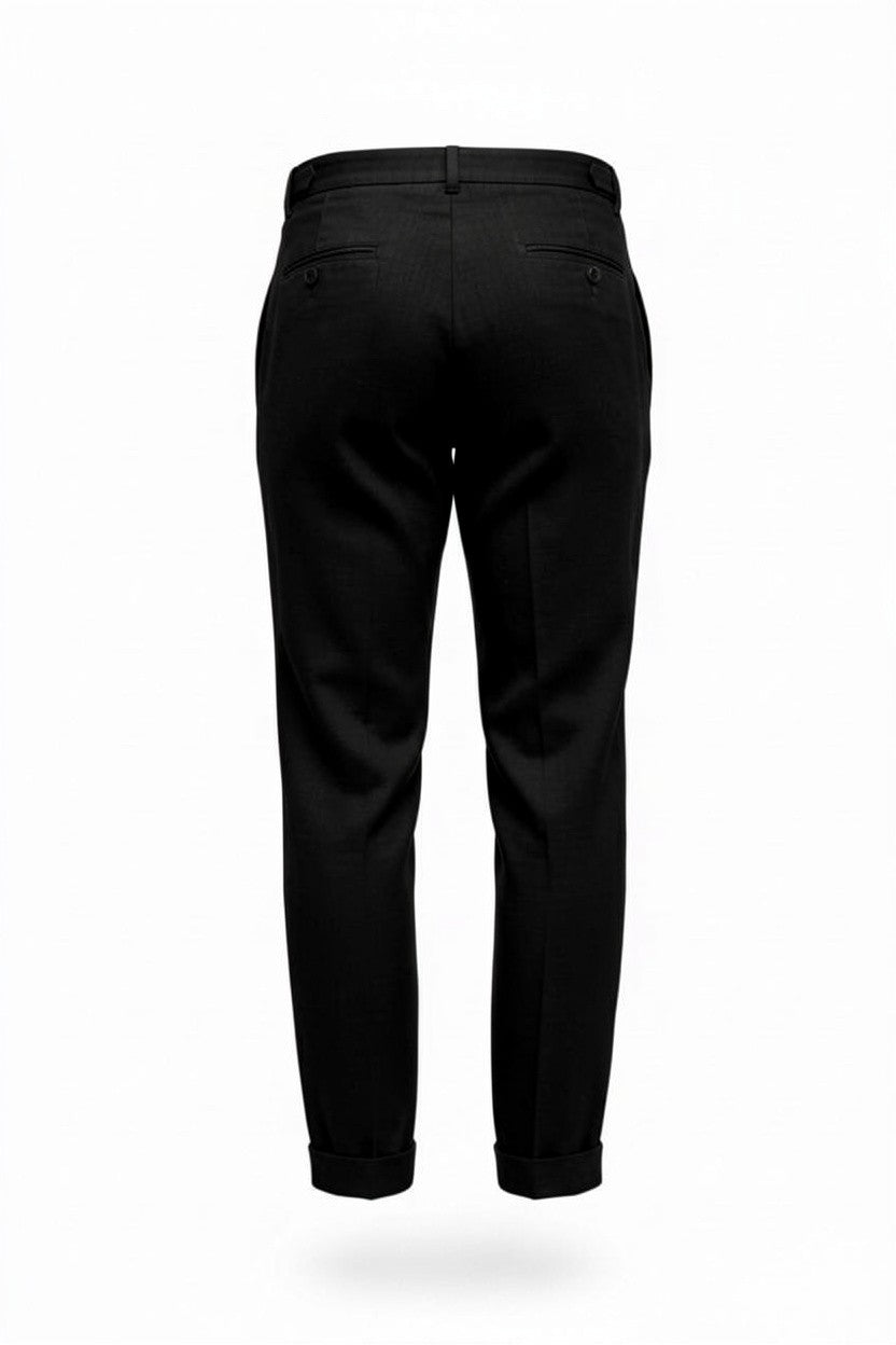 Black cargo pants on a white background